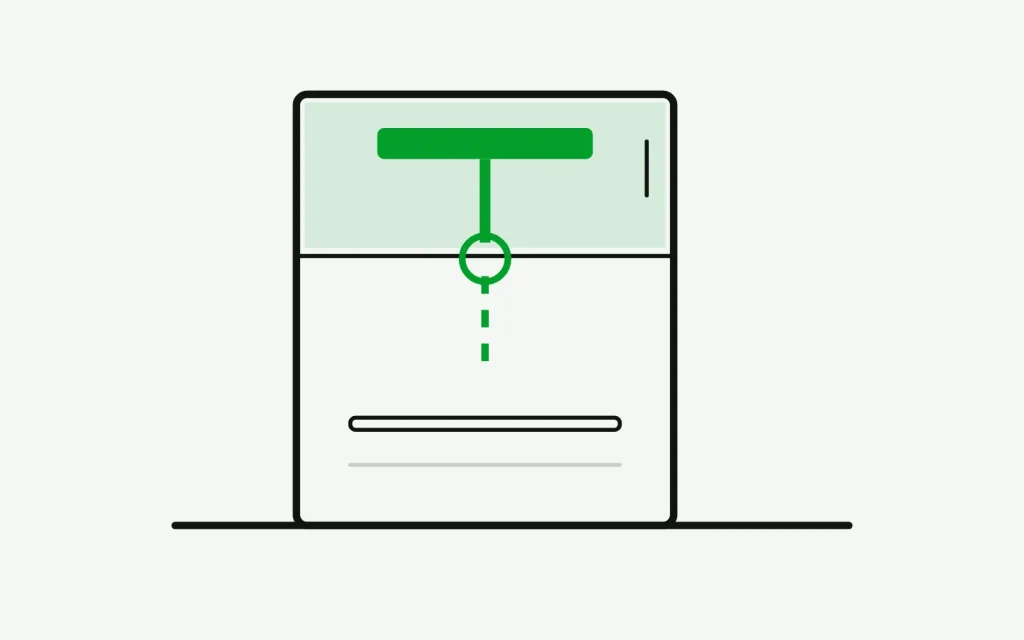 Refrigerator in section: the freezer above is cold and the airflow into the compartment below stops partway